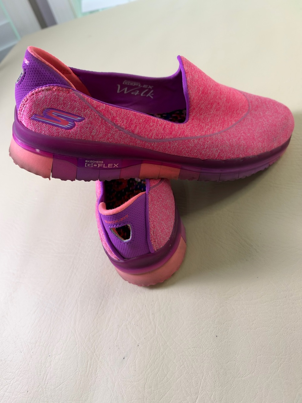 SKECHERS GO FLEX WALK pink/purple GOGA MAT SLIP-ON 7.5